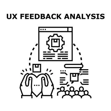 Ux feedback analysis improving user experience concept Stock Illustration