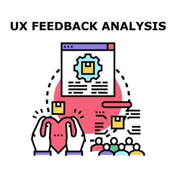 Ux feedback analysis improving user experience concept Stock Illustration