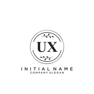 UX Initial handwriting logo design Illustrazione stock