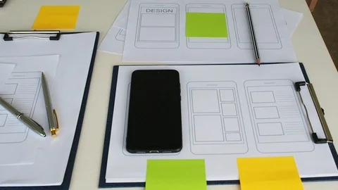 UX or UI design application development for web smart phone. Stock Footage 114699082