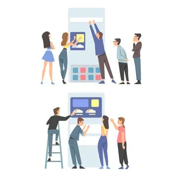 UX or User Experience Designer Creating Product and Service for Human computer 스톡 일러스트