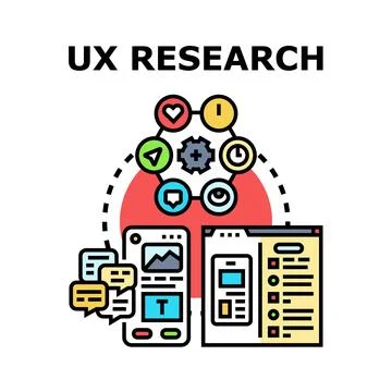 Ux research cycle for user interface development Stock Illustration