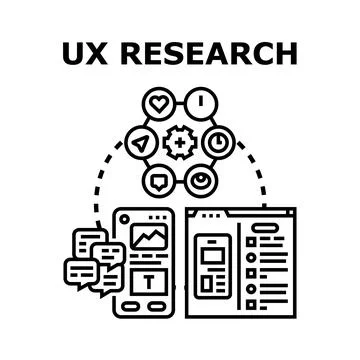 Ux research cycle for user interface development Stock Illustration