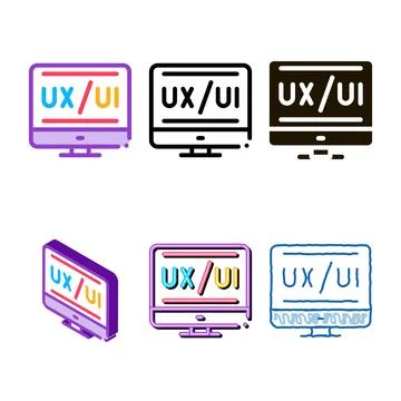 Ux simplified ui design icon vector outline Stock Illustration