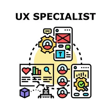 Ux specialist optimizing user experience for digital products イラスト素材