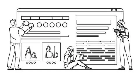 Ux style guide website vector Stock Illustration