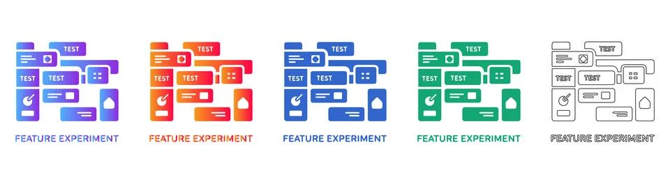 UX Testing Flowchart Icons Collection Stockillustratie