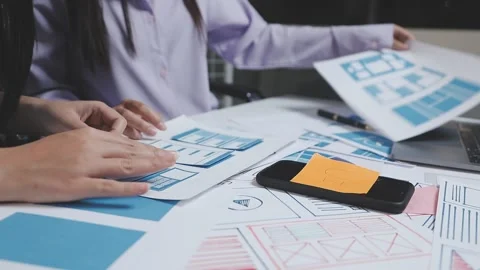 UX UI and Programming development technology. Stock Footage 303623802