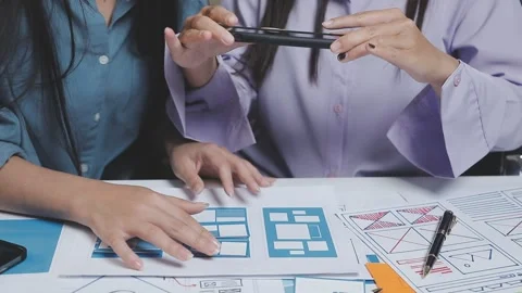 UX UI and Programming development technology. Stock Footage 303623957