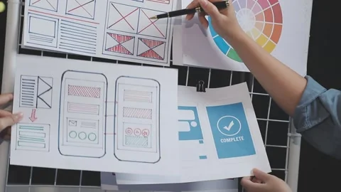 UX UI and Programming development technology. Stock Footage 303624122
