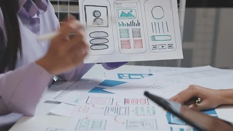 UX UI and Programming development technology. Stock Footage 303624644