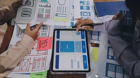 UX UI and Programming development technology.. Stock Footage 311609944