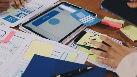 UX UI and Programming development technology.. Stock Footage 311610072