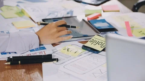 UX UI and Programming development technology.. Stock Footage 311610103