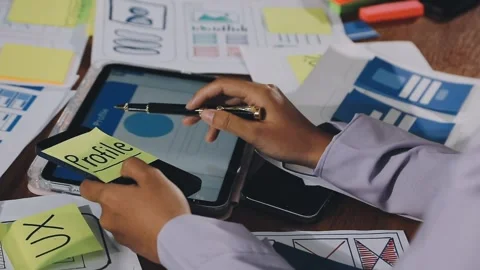 UX UI and Programming development technology.. Stock Footage 311610106