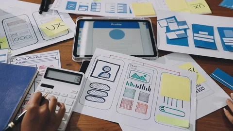 UX UI and Programming development technology.. Stock Footage 311610111