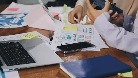 UX UI and Programming development technology.. Stock Footage 311610156