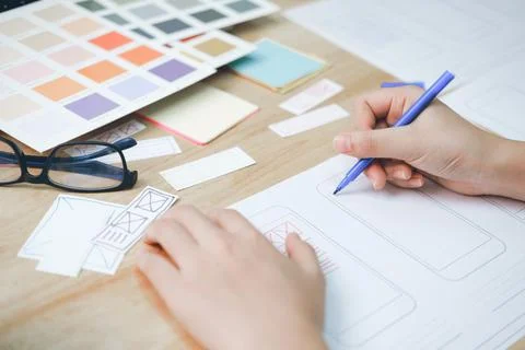 UX UI and Programming development technology. イラスト素材