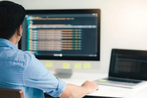 UX UI and Programming development technology. Stock Photos