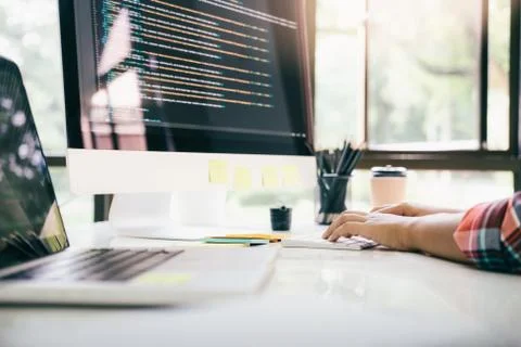 UX UI and Programming development technology. Fotos de archivo