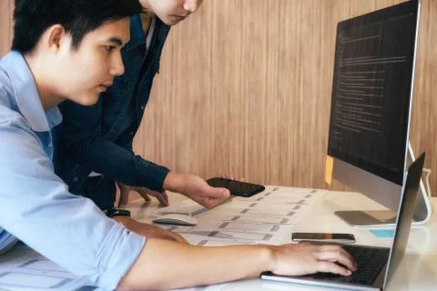 UX UI and Programming development technology. Stock Photos