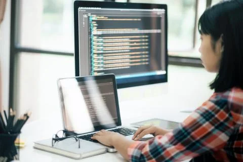 UX UI and Programming development technology. Foto stock