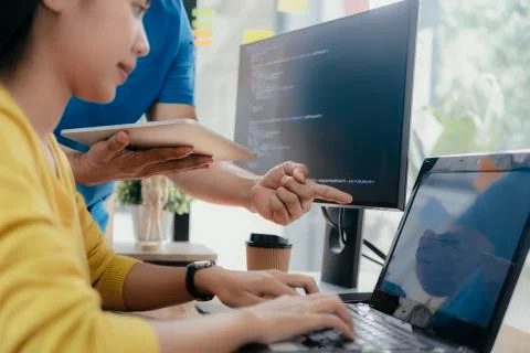 UX UI and Programming development technology. Stock Photos