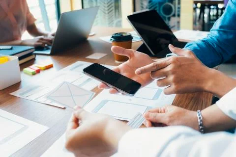 UX UI and Programming development technology. Stock Photos