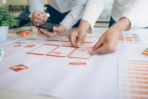 UX UI and Programming development technology. Foto stock