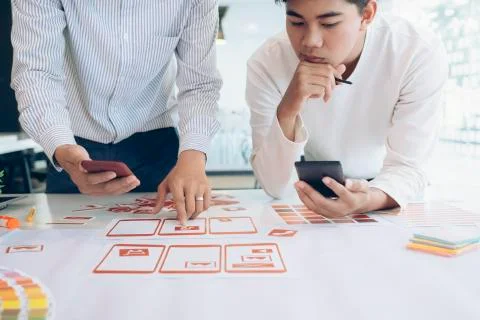 UX UI and Programming development technology. Foto stock