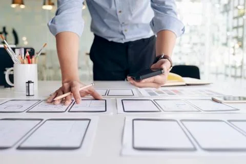 UX UI and Programming development technology. Stock Photos