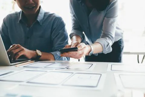 UX UI and Programming development technology. Stock Photos