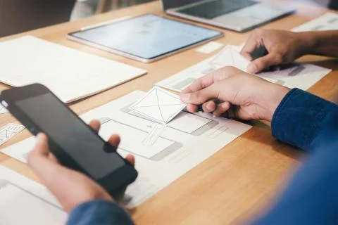 UX UI and Programming development technology. Foto stock