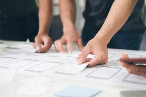 UX UI and Programming development technology. Stock Photos