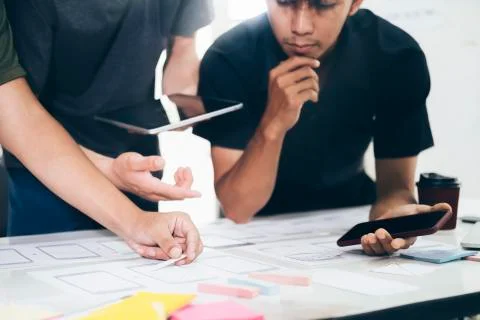 UX UI and Programming development technology. 스톡 사진