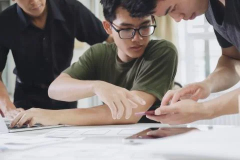 UX UI and Programming development technology. Stock Photos