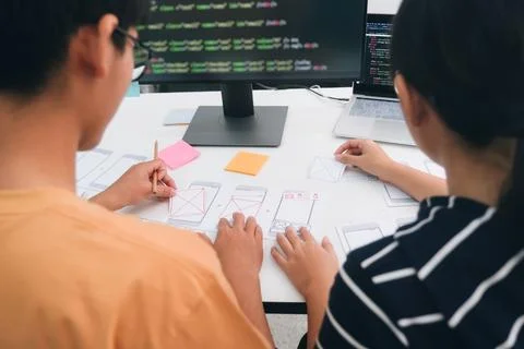 UX UI and Programming development technology. 库存照片