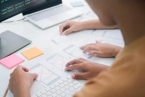 UX UI and Programming development technology. Stock Photos