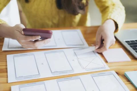 UX UI and Programming development technology. Stock Photos