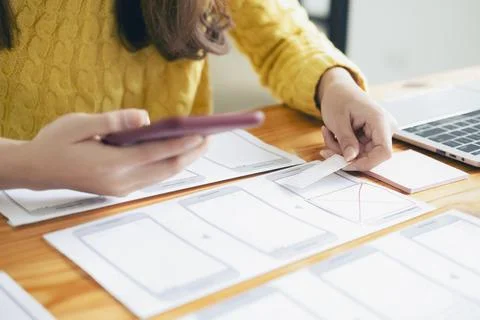 UX UI and Programming development technology. Stock Photos