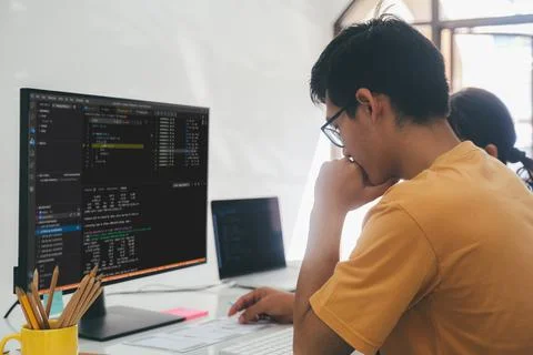 UX UI and Programming development technology. Stock Photos