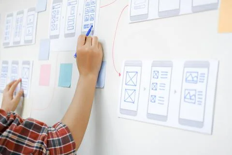 UX UI and Programming development technology. Stock Photos