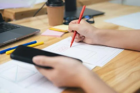 UX UI and Programming development technology. Stock Photos