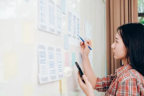 UX UI and Programming development technology. 스톡 사진