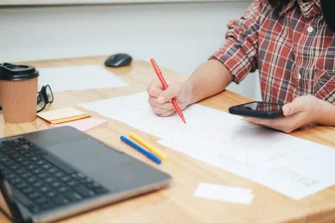 UX UI and Programming development technology. 스톡 사진