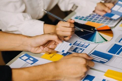 UX UI and Programming development technology. 스톡 사진