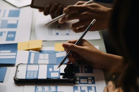 UX UI and Programming development technology. 库存照片