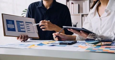 UX UI and Programming development technology. Stockfoto's