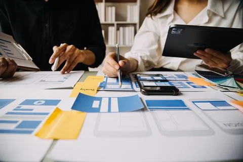 UX UI and Programming development technology. 库存照片