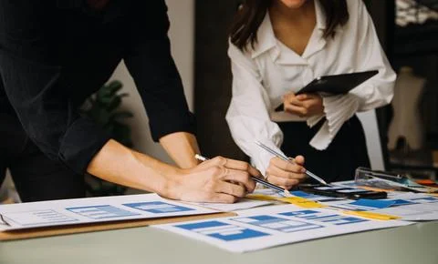 UX UI and Programming development technology. Stock Photos